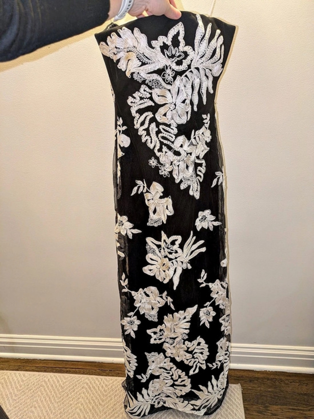 Marchesa Notte Floral Embroidered Maxi Dress Size 6